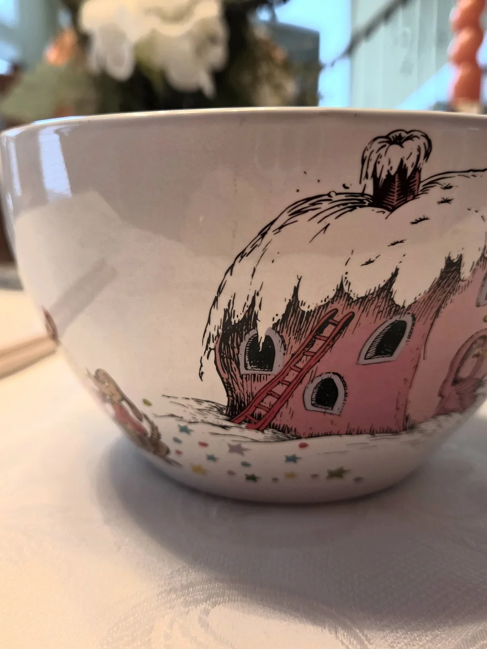 Collectible Grinch Christmas Holiday Ramen Bowl with New Chopsticks
